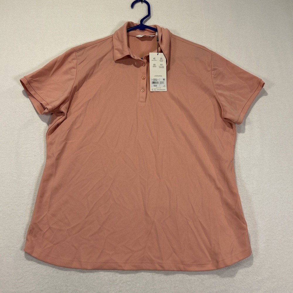 Lady Hagen Golf Polo Shirt XL Womens White Pink Pique Short Sleeve Lot of 2 NWT